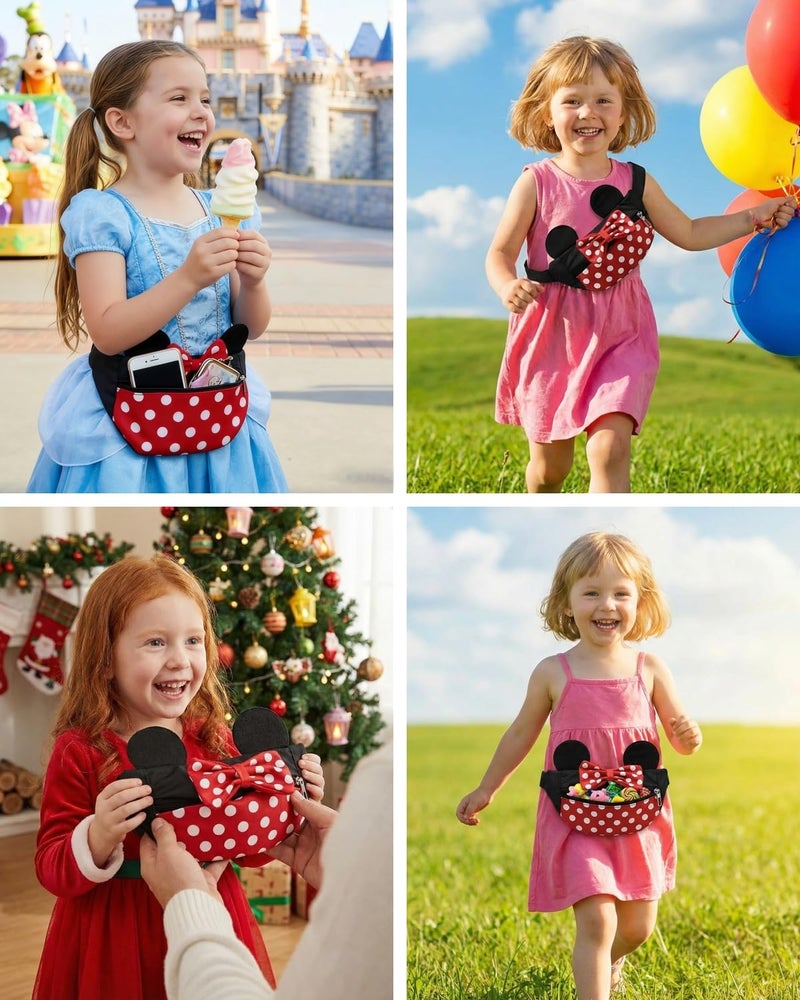ZGMYC Toddlers Boys Girls Cartoon Fanny Pack Waist Pack Cute Canvas Crossbody Purse Handbag with Mouse Ears - Image 3
